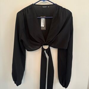Nasty Gal Black Ring Detail Blouse